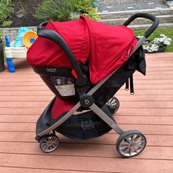 Britax B-Lively & B-Safe 35 Travel System - Cardinal Red Infant Car Seat Stroller
