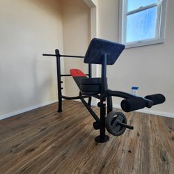 Weight Bench/rack&weights $40