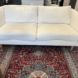 World  Market cream-colored couch (Original Price $800) 