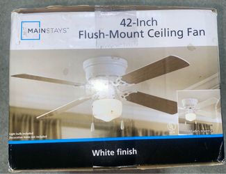 Mainstays 42" Flush-Mount Indoor Ceiling Fan w/Light