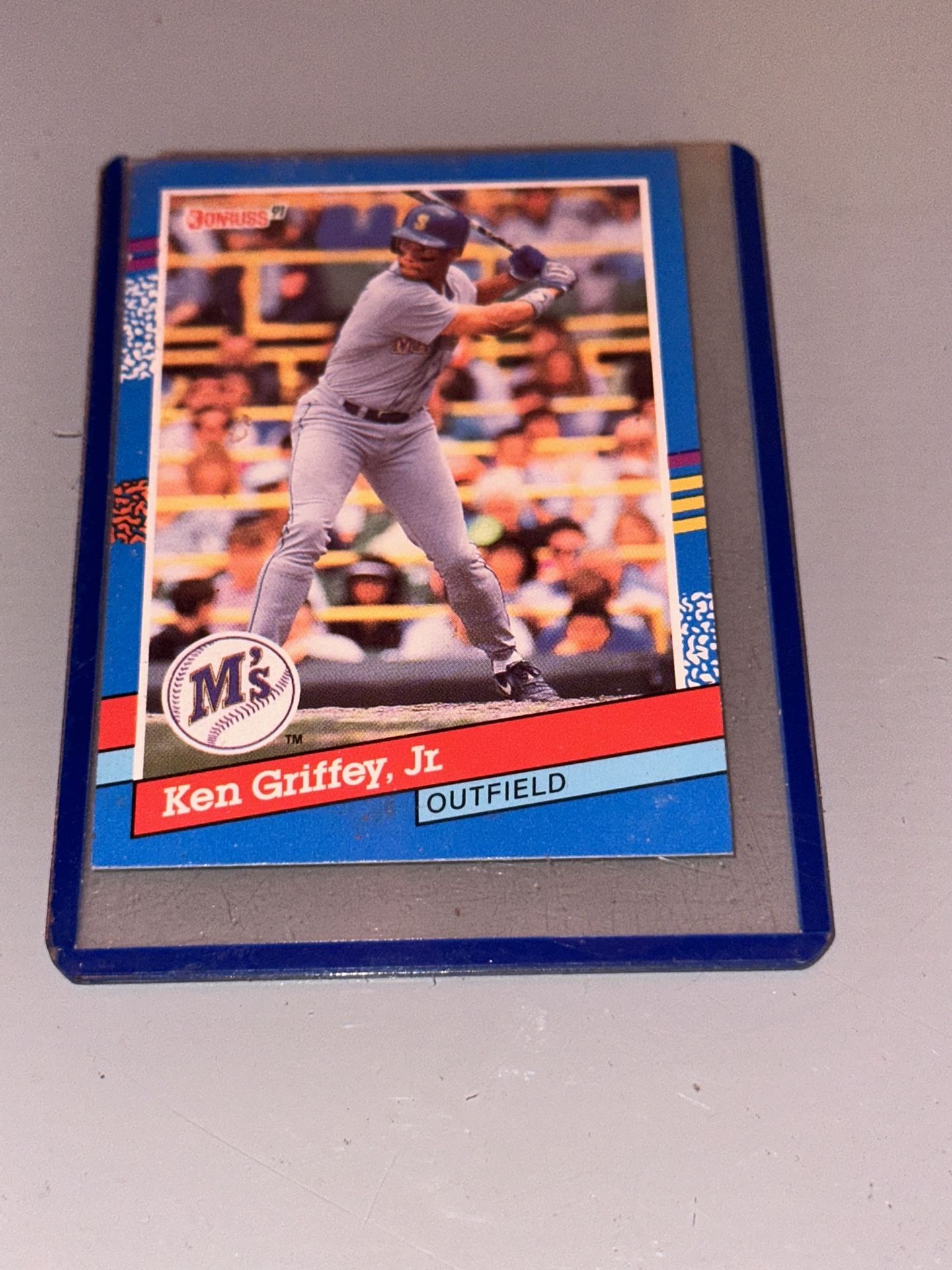 This is an original baseball trading card featuring Ken Griffey Jr. from the 1991 Topps set, card number 790