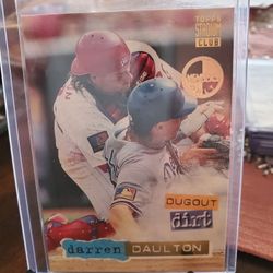 Darren Daulton Philadelphia Phillips '94 Topps Stadium Club Members Only Dugout Dirt Insert Baseball Card 