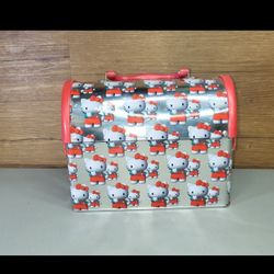 Vintage SANRIO Hello Kitty Steel Dome Lunch Box Purse