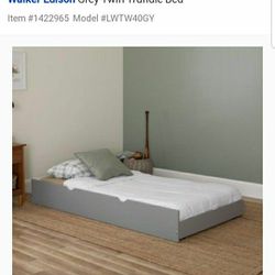 BRAND NEW-Open Box | Twin Trundle Bed Frame ONLY | Solid Wood | Grey