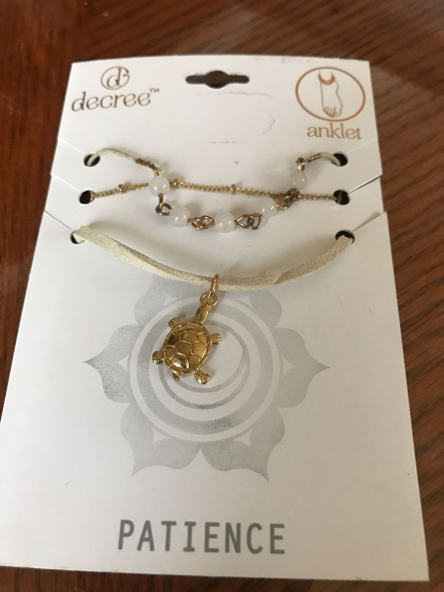 Decree anklet bracelet set, turtle charm