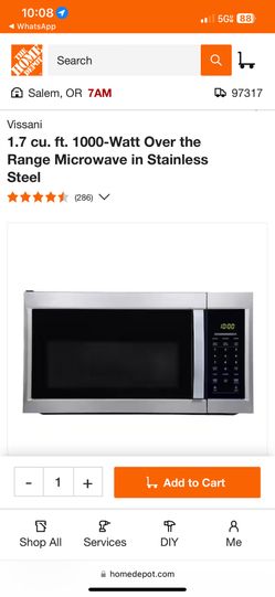 1.7 cu. ft. 1000-Watt Over the Range Microwave in Stainless Steel