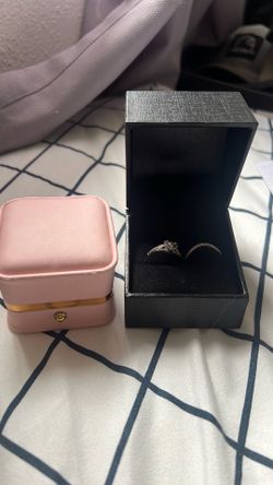 Sterling Silver Diamond Bridal Ring Set – Size 6