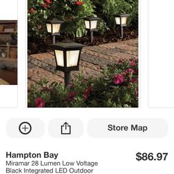 Hampton Bay Miramar 28 Lumen Low Voltage Black Integrated LED Outdoor Landscape Path Light Kit (6-Pack)