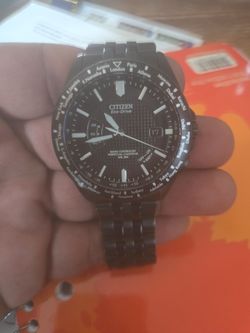 Citizen Eco-Drive N145 Radio Controlled World Time WR200 Black Dial 44mm Watch