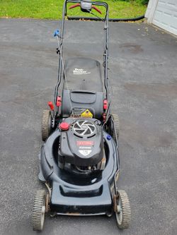 Gas self propelled lawn mower, run good.