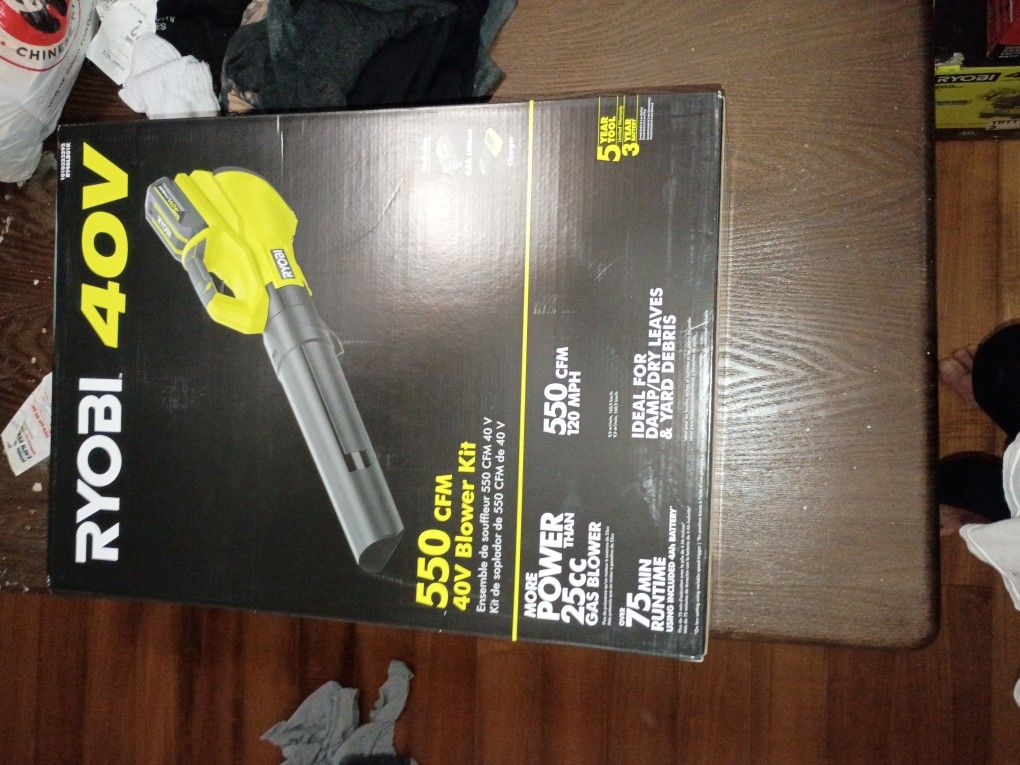 Ryobi 40v Blower 120m0h Quiet Whisper Motor Kit 550 Cfm New In Box