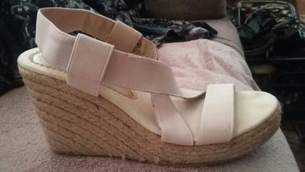 Tan wedge sandals