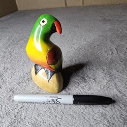 Wooden Parrot Statue 