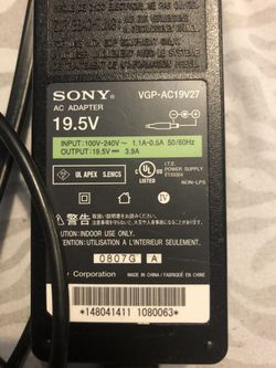 Sony vaio, power ac adapter
