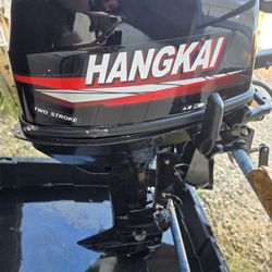 HANGKAI 12HP 2 Stroke Outboard Motor, 169CC Heavy Duty Short Shaft Fishing Boat Engine 