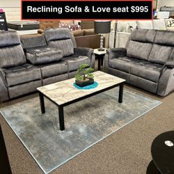 New Sofa And Love Seat With 4 Recliners And Cup Holder 