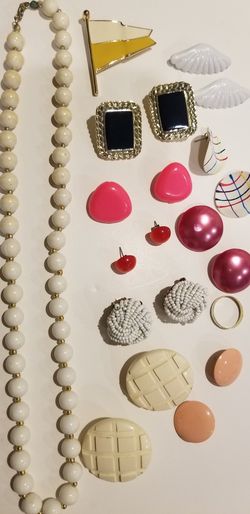 Earrings, Pin, Ring, Necklace Vintage