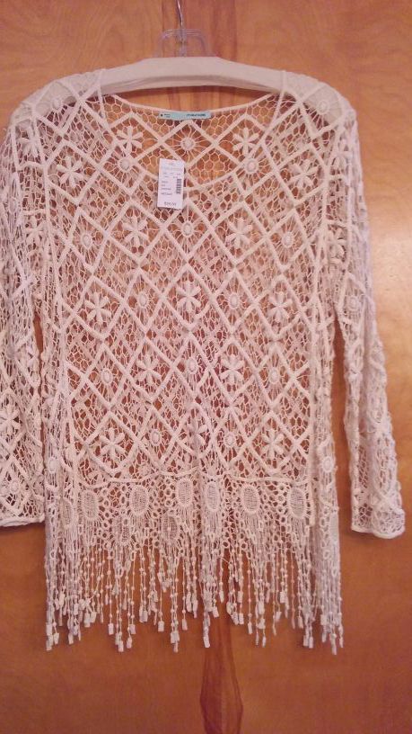 Lace & fringe top or coverup!