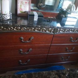 Queen Bed Bed Frame And Headboard With Dresser And Nightstand