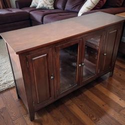 Traditional mahogany wood TV entertainment center media console.  good condition. 