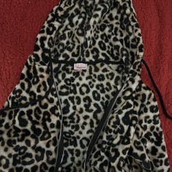 leopard print zip up hoodie