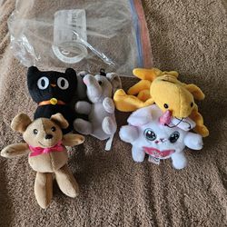 Five Small Stuffed Toys