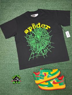 Sp5der Green Web Tshirt Sizes M, L