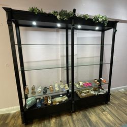 Two Glass Shelves With lighting. 