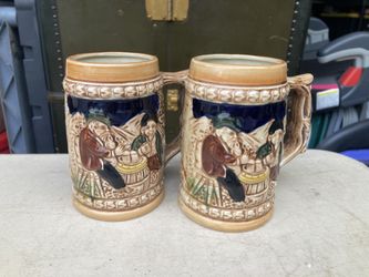 Vintage Hand Painted Beer Steins JAPAN 1950’s