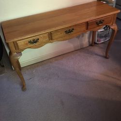 beautiful table 3 drawers open 