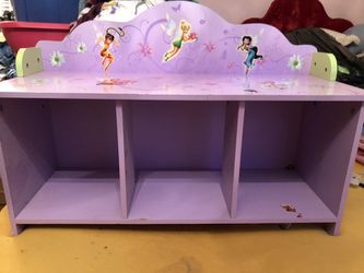 Purple tinkerbell kids storage bench t