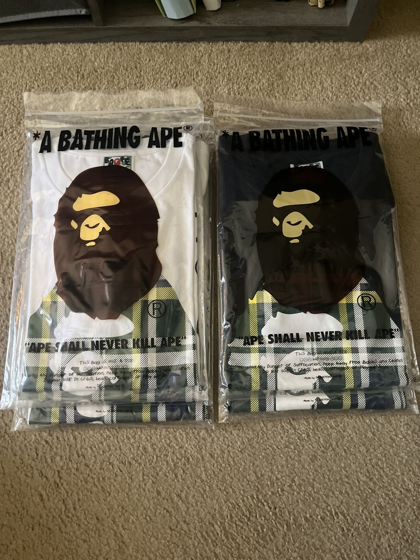 Bape A Bathing Ape Plaid Tees