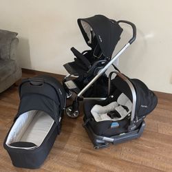 Nuna MIXX Stroller and Car seat and bassinet 