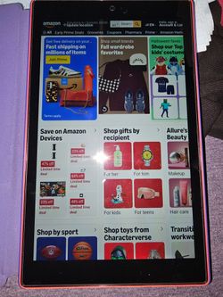 Amazon fire tablet with purple case. Make offer.