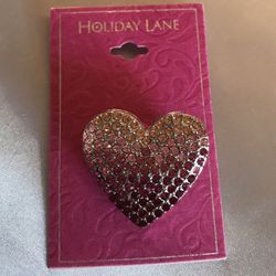 Silver Ombré Heart Pin Holiday Lane