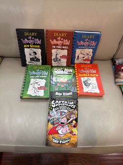 7 Hardcover Children’s Books Lot – Wimpy Kid, Dog Man & Captain Underpants
