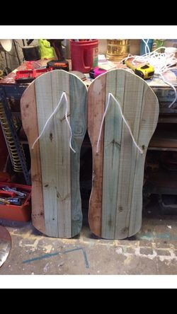 Solid wood hand crafted flip flop shutters or wall decor