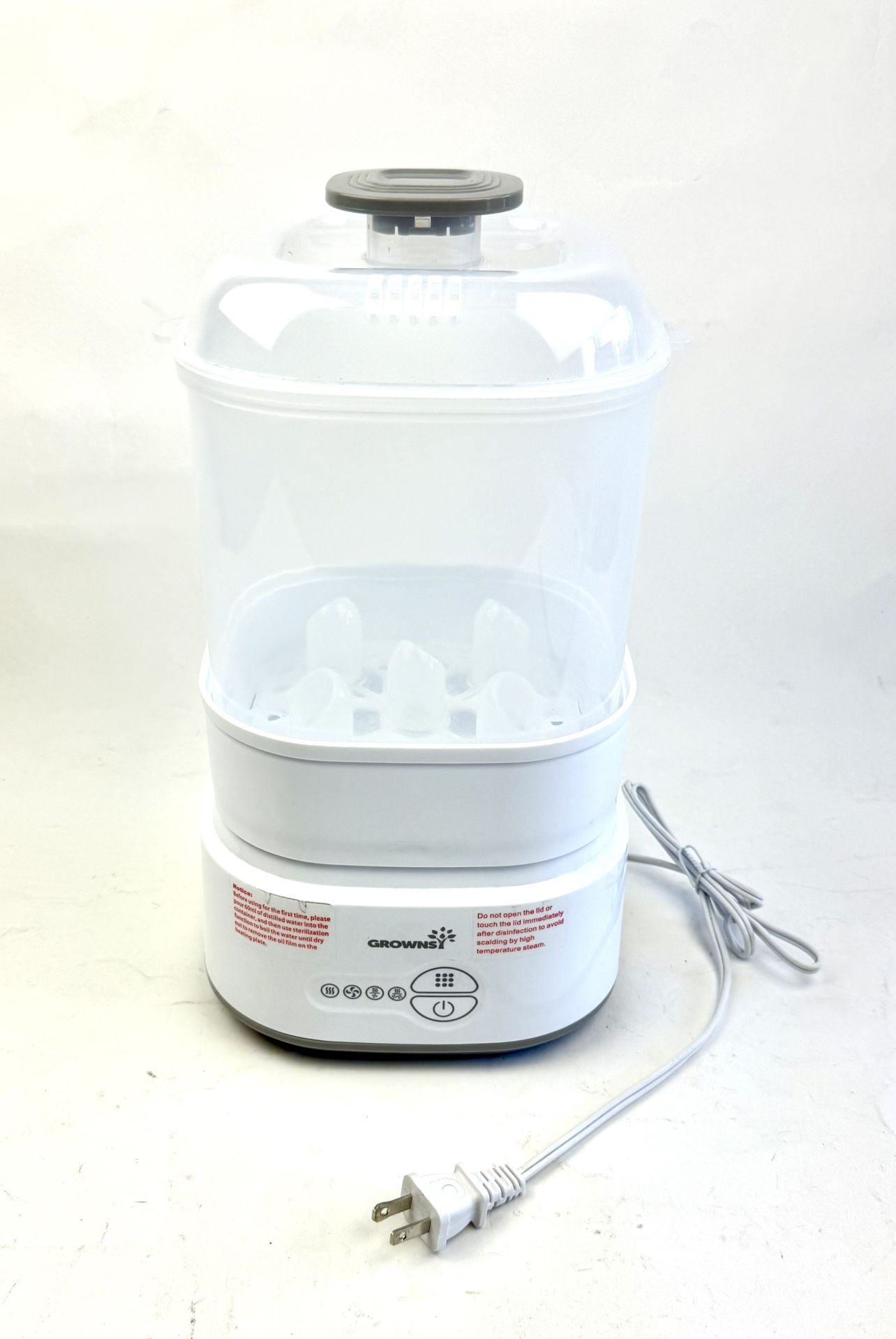 Grownsy Bottle Sterilizer and Dryer LS-BE916 Compact Electric Steam