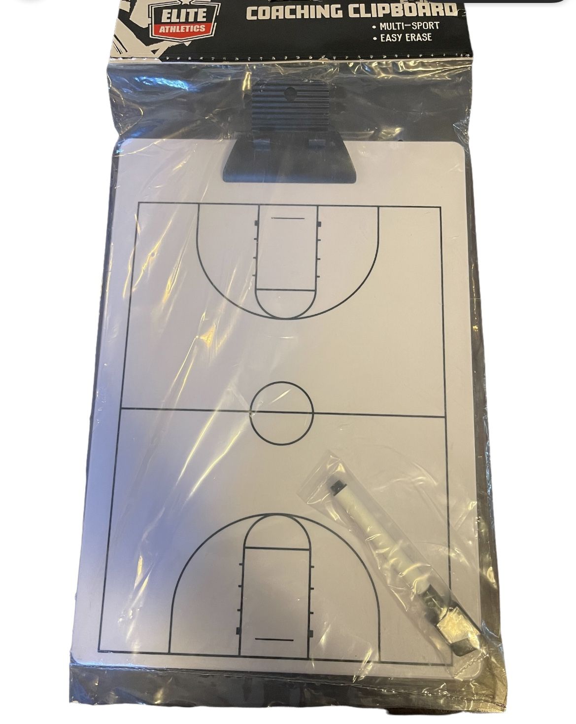 Elite Athletics Coaching clipboard multi sports basketball 2-Sided & Marker New