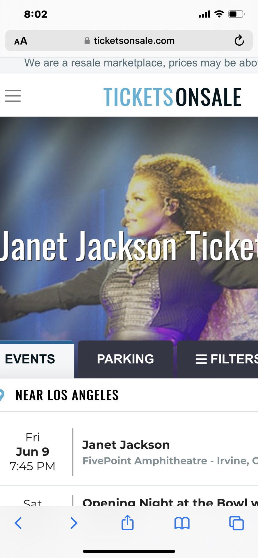Janet Jackson Tickets- IRVINE  $150 1 Ticket