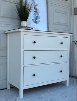 IKEA dresser with glass top