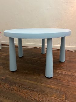 IKEA MAMMUT Children's table, indoor/outdoor/light blue, 33 1/2 "