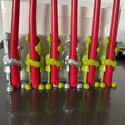 Christmas Green Silver Elf Pixie Taper Candle Holder