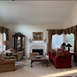 Couch, chairs, ottomans, accent chair, cabinet . Gotta go today, $250 