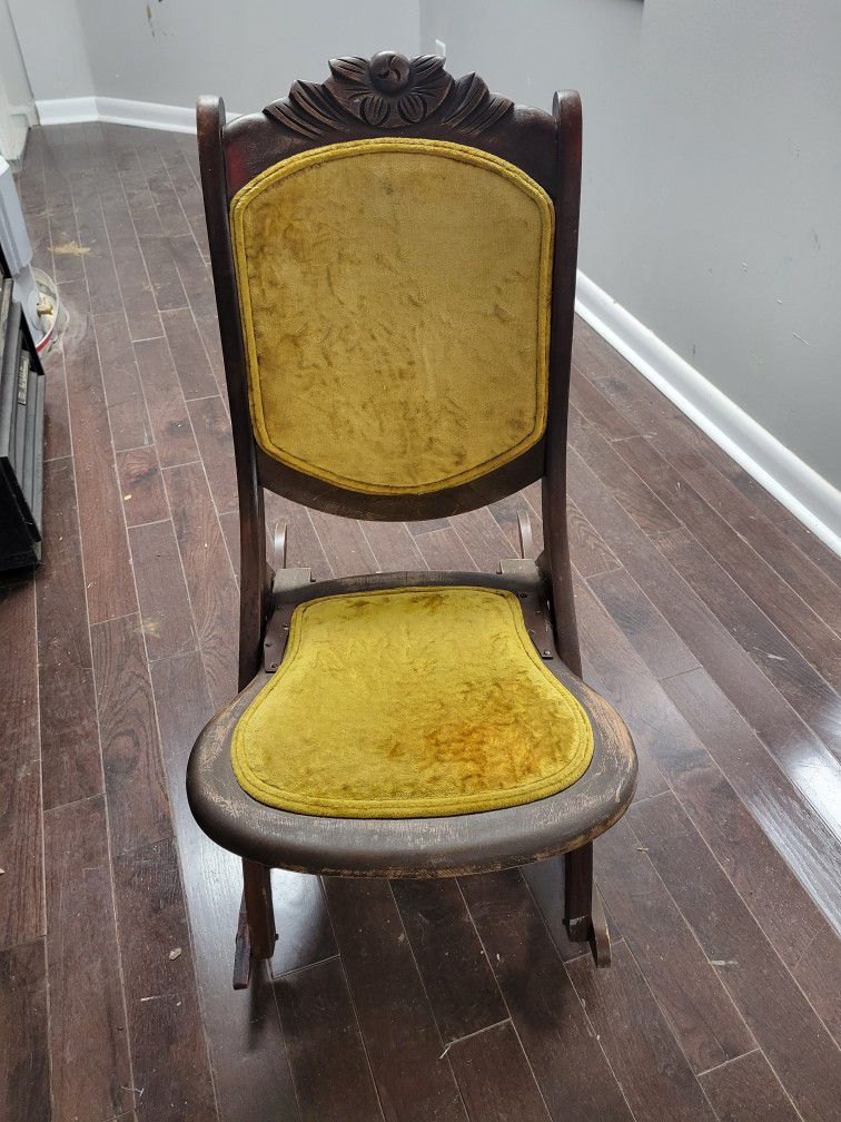 Antique Velvet Rocking Chair