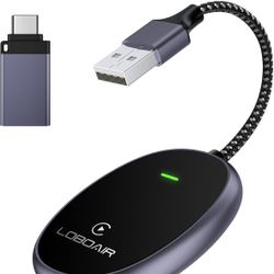 Wireless Carplay Adapter, Upgrade Plug & Play Adapter for Easy Use & Low Latency, Compatible iOS 10+ and Wired CarPlay System. (Black)