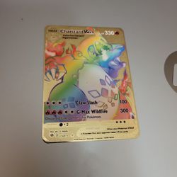 Rainbow Charizard Gold Pokemon Card 