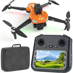 F180 Drones with 4K Camera Adults 4.5" LCD RC Screen, Follow Me Orange 
