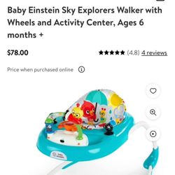 Baby einstein walker with wheels clean and great condition as new. Price negotiable. 
