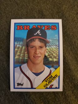 Tom Glavine 88' Topps rookie baseball card